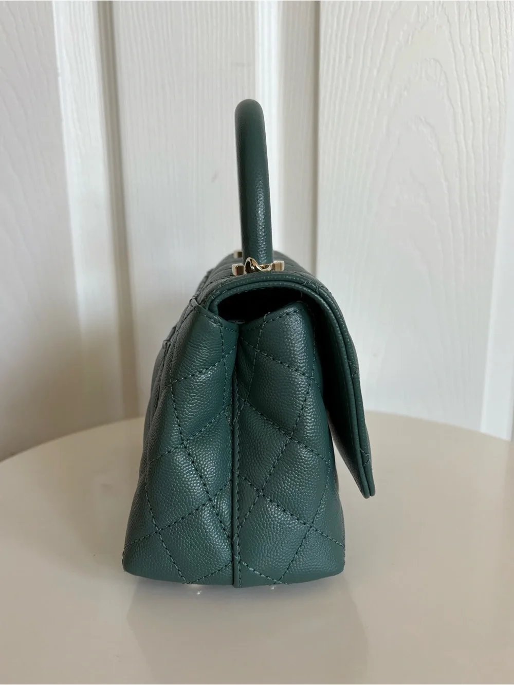 CHANEL Mini Coco Handle in petrol green